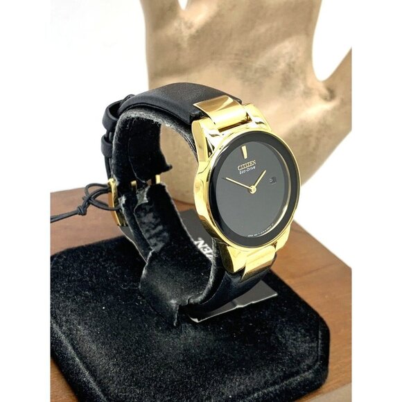 Citizen Women's Watch Eco-Drive Axiom GA1052-04E Gold Tone Case Black Dial 30mm - Picture 13 of 13